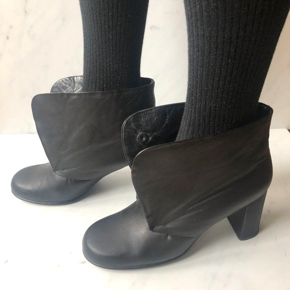 Black Leather Ankle boots - Picture 2 of 16